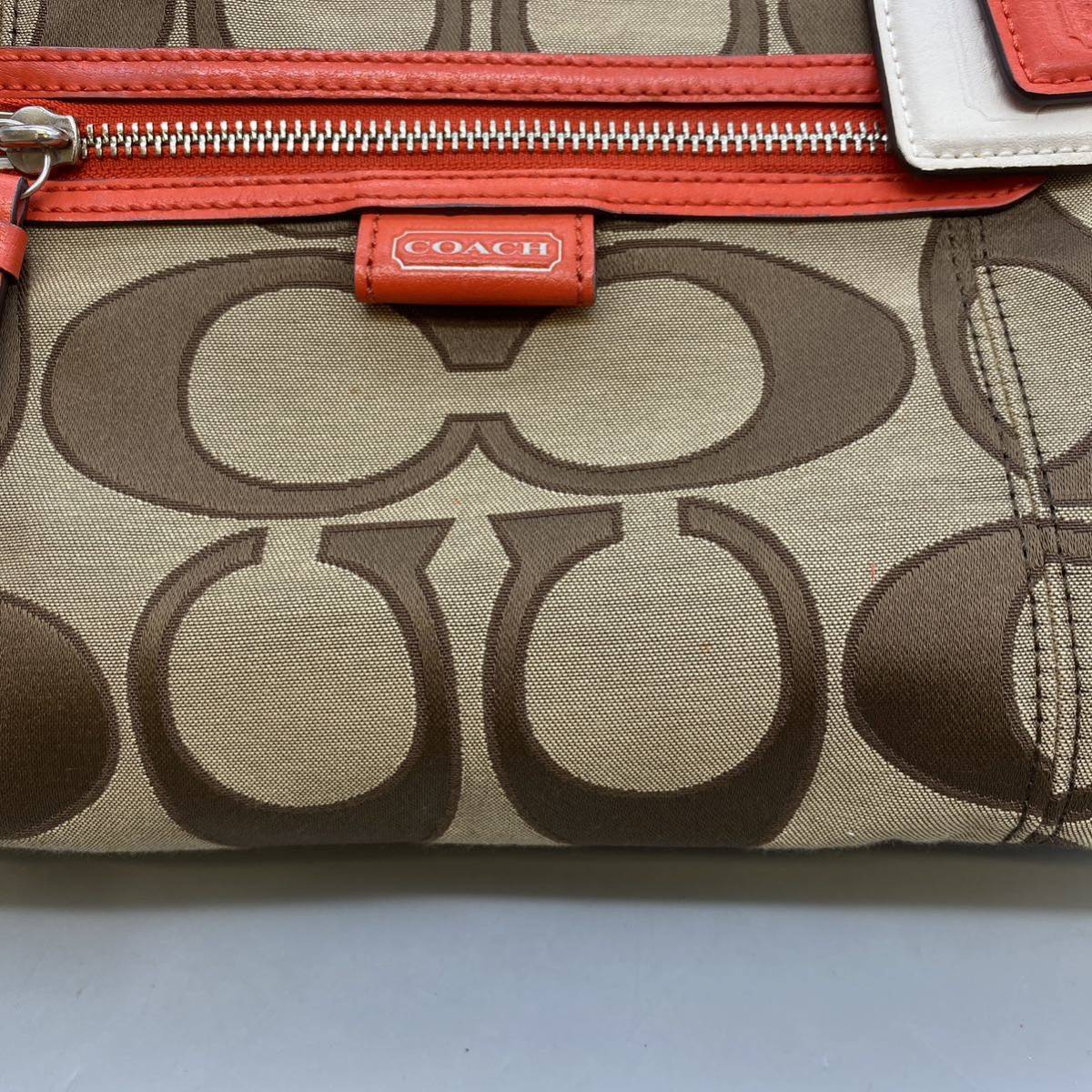J-11】 COACH コーチ バッグ 2点セット シグネチャー ブラウン 色 美品 