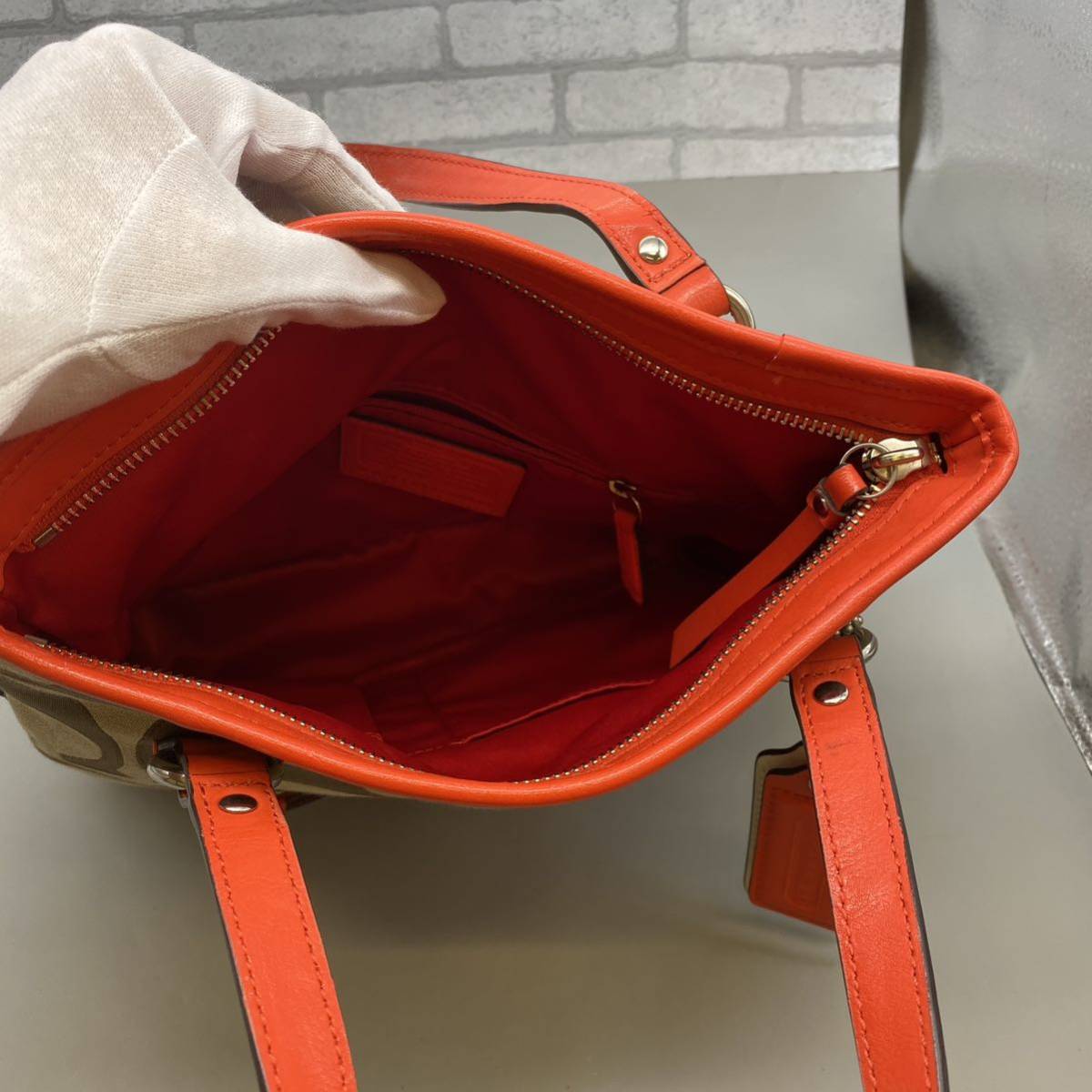 J-11】 COACH コーチ バッグ 2点セット シグネチャー ブラウン 色 美品 