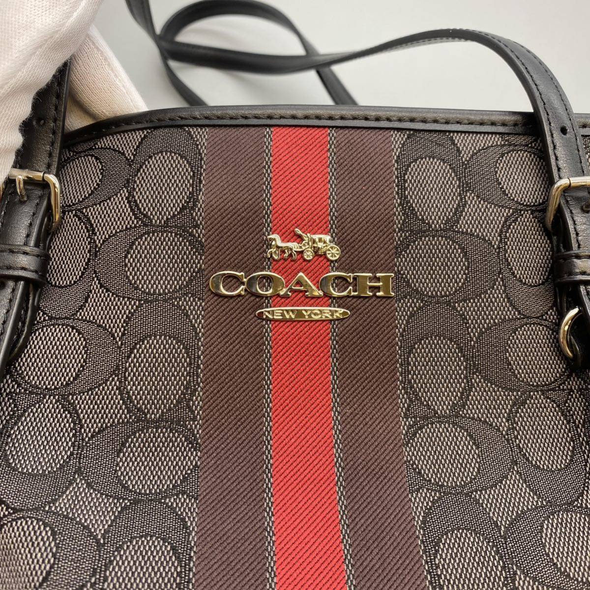 J-11】 COACH コーチ バッグ 2点セット シグネチャー ブラウン 色 美品 