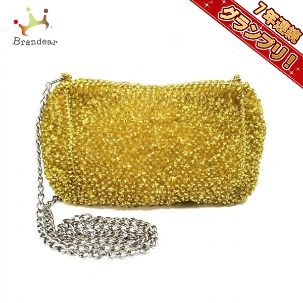 アンテプリマ ANTEPRIMA ショルダーバッグ PB15F016D1 ニュースタンダード ワイヤー イエロー チェーンショルダー/ストラップ着脱可 美品