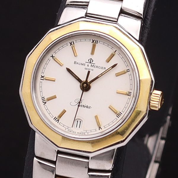 BAUME & MERCIER Riviera メンズ 腕時計 QZ デイト Baume Mercier 