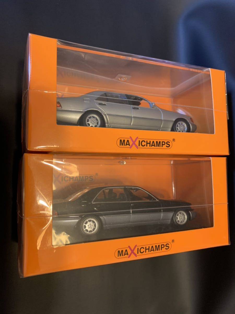 1/43 minichamps Mercedes Benz 600SEL 黒ツートン シルバーツートン 2台セット メルセデス ベンツ MAXICHAMPS 940 035400 035401