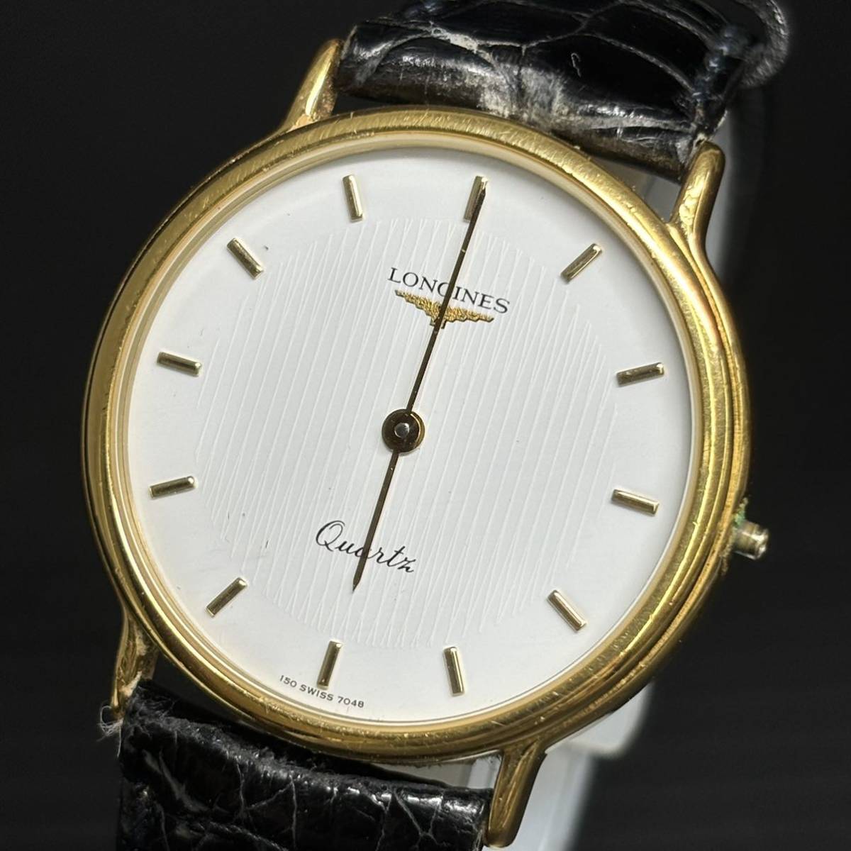 ☆70609 ロンジン LONGINES ラウンド メンズ腕時計 動作品 竜頭不良