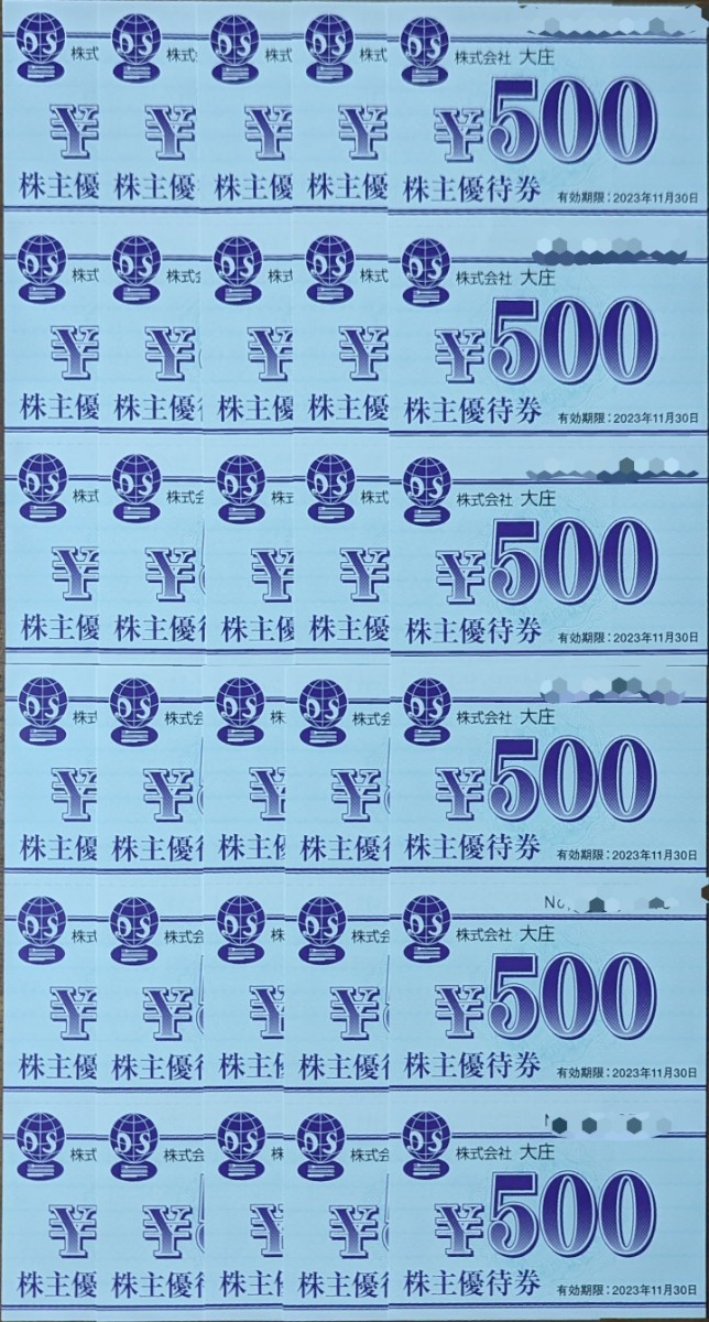 【送料無料】大庄 株主優待券15，000円（期限間近）