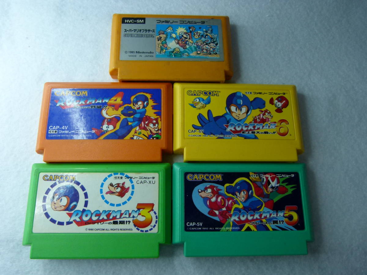 ◇G06◇中古品◇まとめ売り◇ファミコンソフト 5点まとめ売り スーパーマリオ/ロックマン
