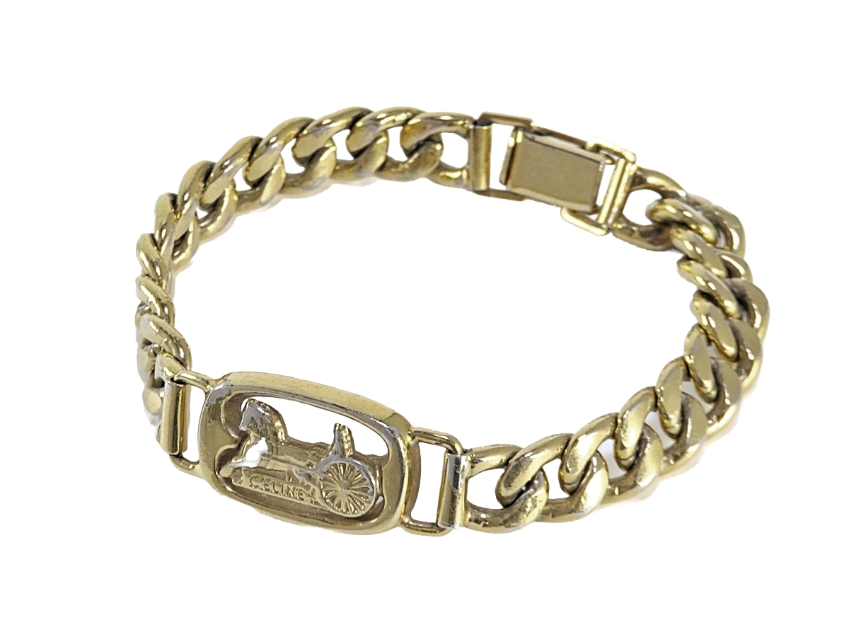CELINE セリーヌ ヴィンテージ ブレスレット ゴールドカラー