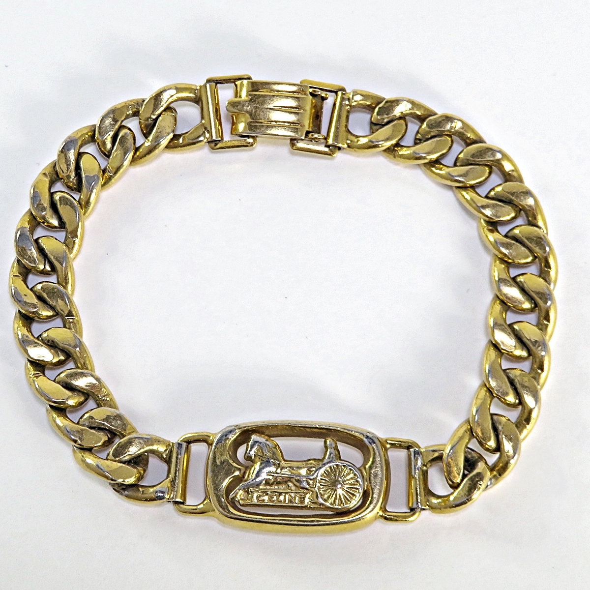 CELINE セリーヌ ヴィンテージ ブレスレット ゴールドカラー