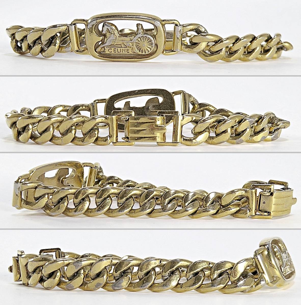 CELINE セリーヌ ヴィンテージ ブレスレット ゴールドカラー
