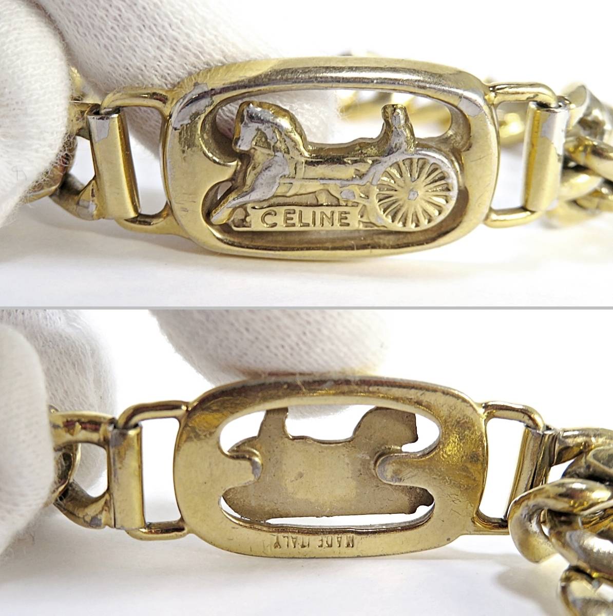 CELINE セリーヌ ヴィンテージ ブレスレット ゴールドカラー