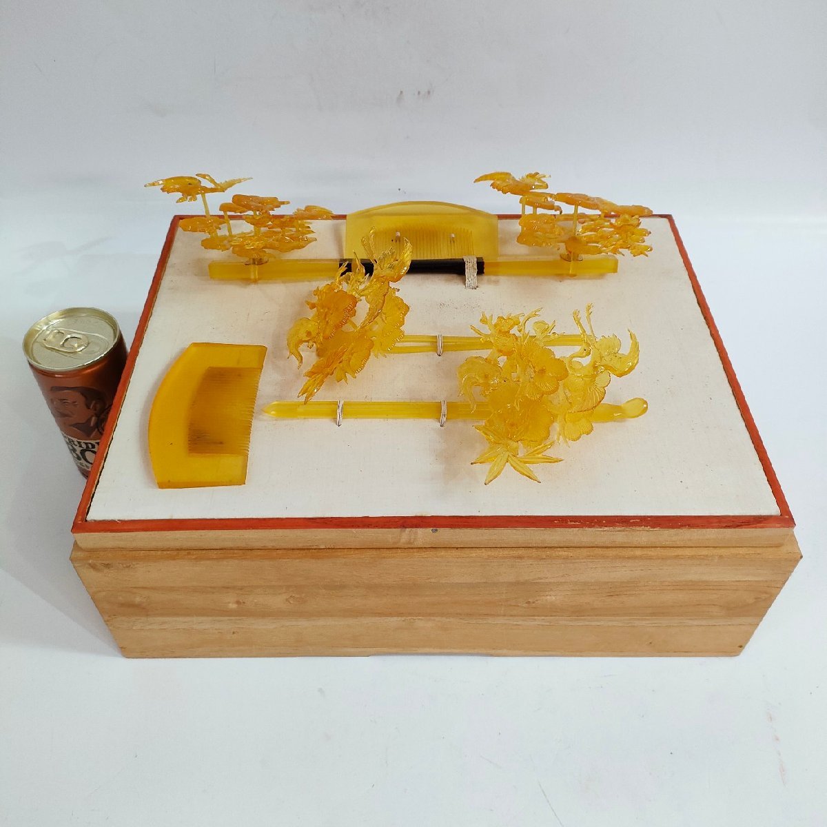 ☆レトロ 花嫁道具 かんざし 髪飾り 和装小物 舞台小物 日本髪 着物 箱 