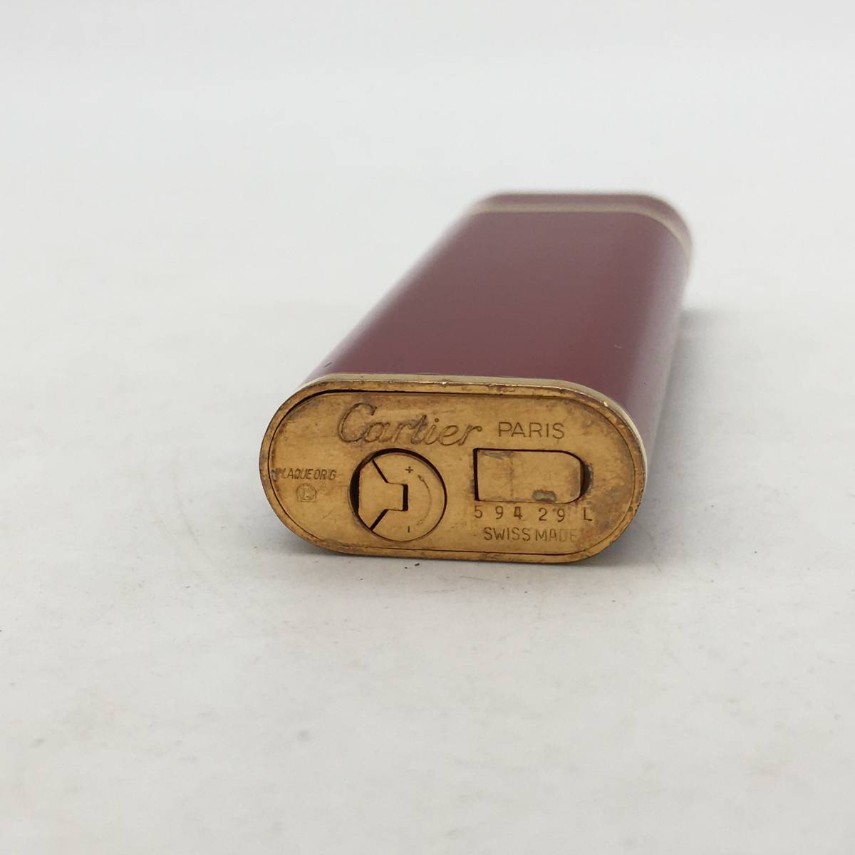 Cartier ☆D10193⁄Cartier カルティエ⁄ガスライター⁄ボルドー×ゴールド 