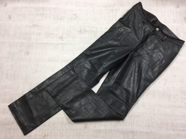 strawberry leaves ストロベリーリーブス レトロ モード オールド 古着 本革 本皮 レザーパンツ ボトムス レディース 黒