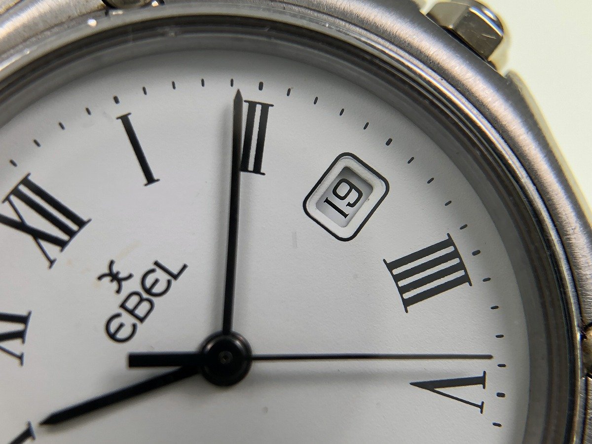 エベル EBEL クラシックウェーブ 時計 メンズ デイト クオーツ 不動品