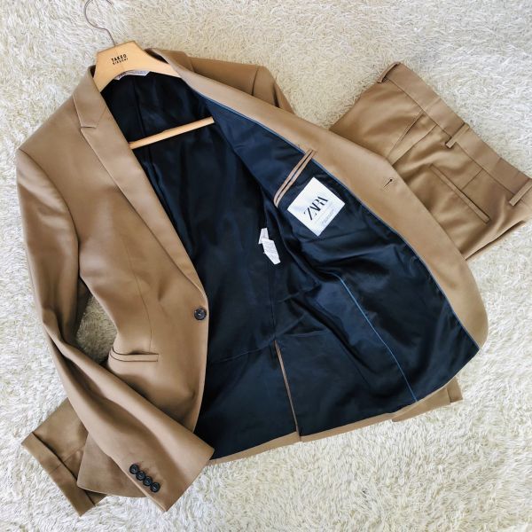ザラ『美スタイル』ZARA スーツ セットアップ テーラードジャケット XL 