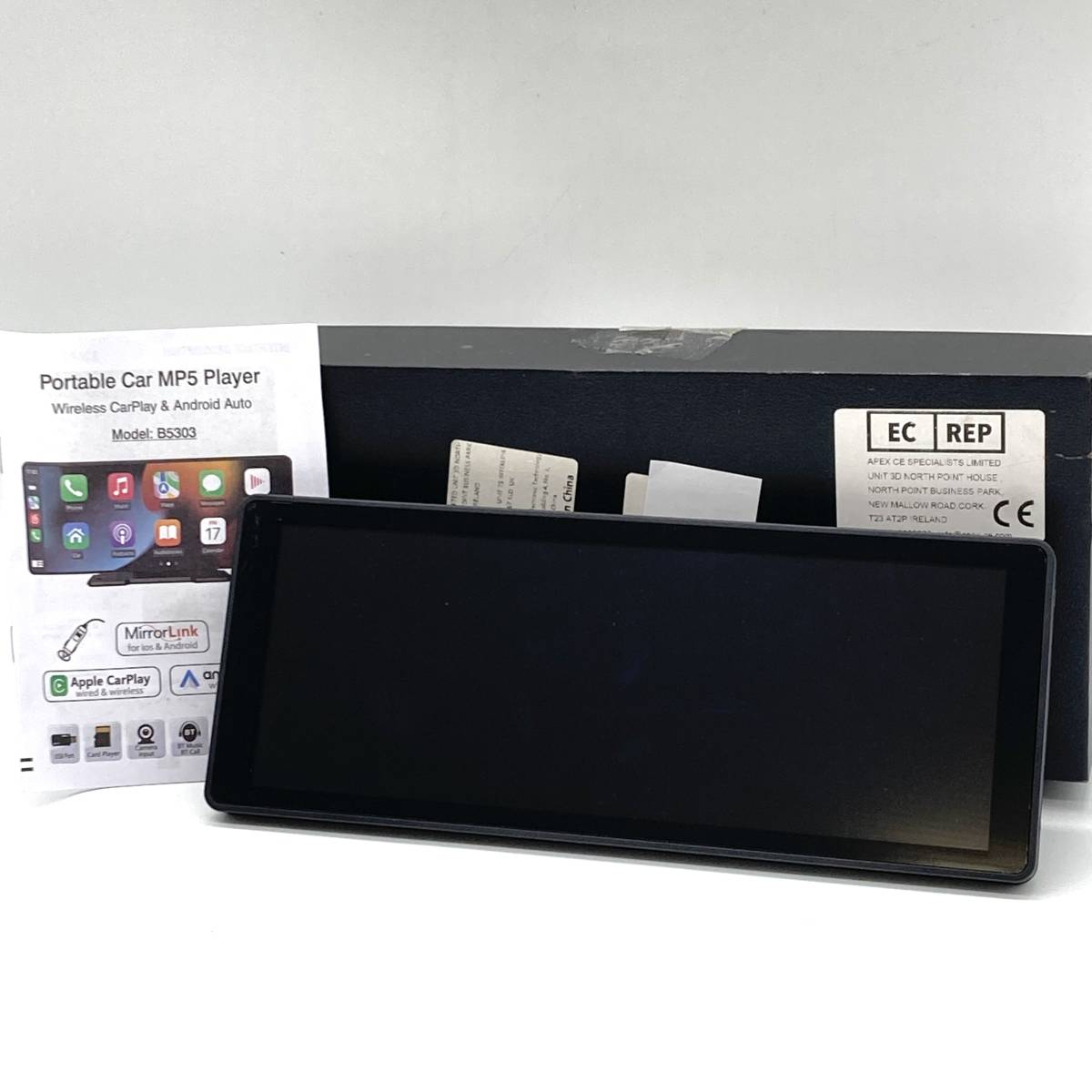 【ジャンク】ワイヤレス Apple Carplay & Android Auto 9インチポータブルモニターカーラジオレシーバー /Y11749-H2