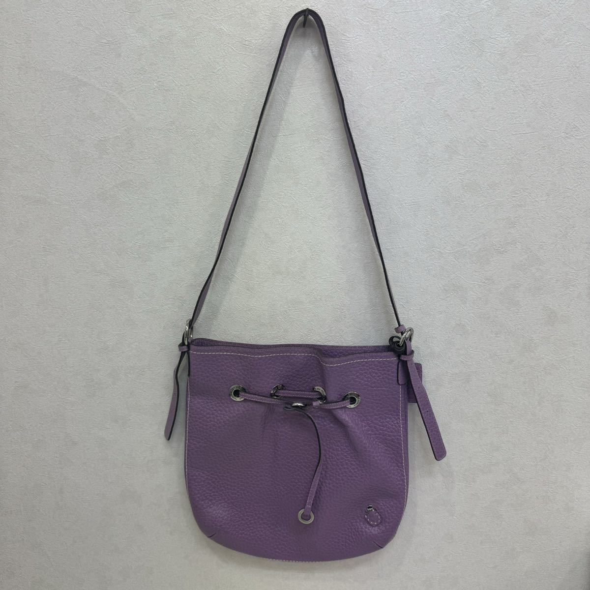 TC1019】PELLE BORSA ペレボルサ ショルダーバッグ パープル 紫 ワン 