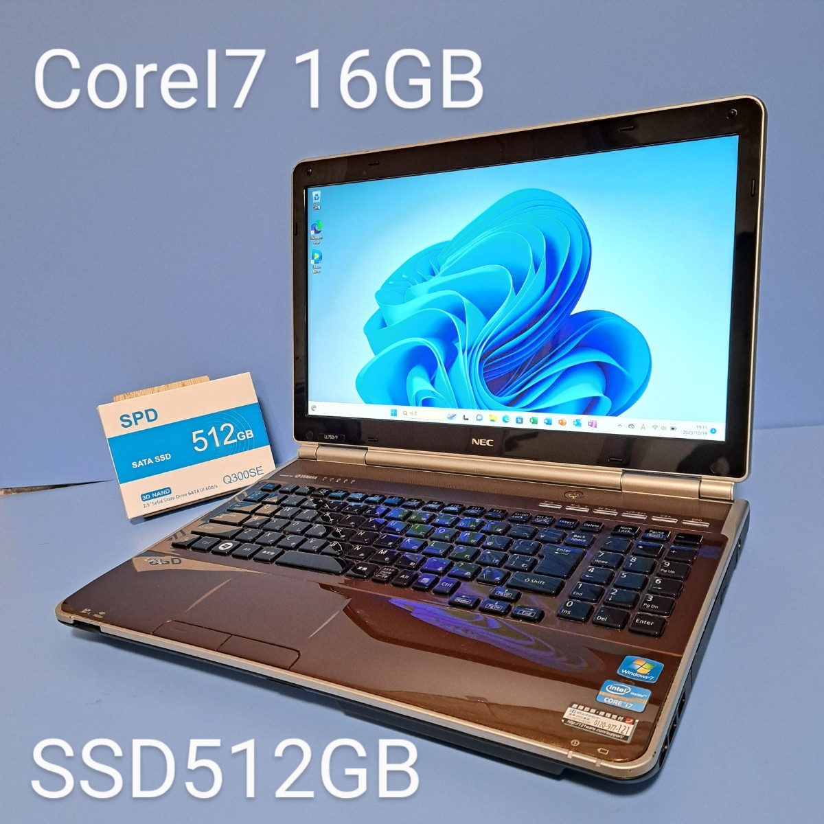 ☆最強CoreI7☆メモリ16GB☆新品SSD512GB/NEC/LL750/F/YAMAHA