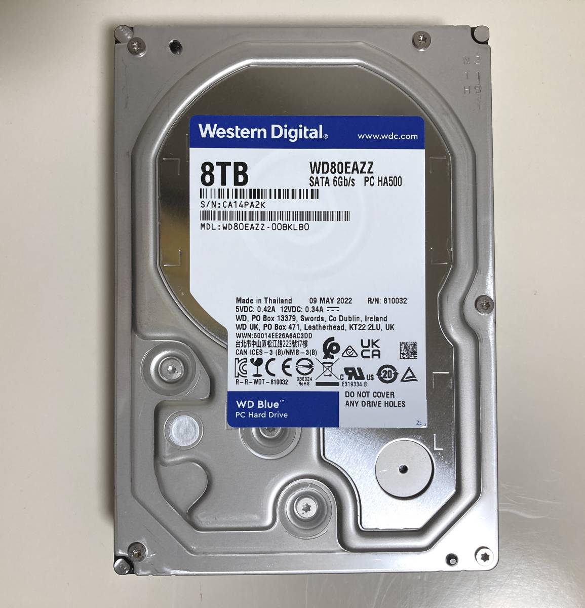 WD80EAZZ WD blue 8TB 状態良好