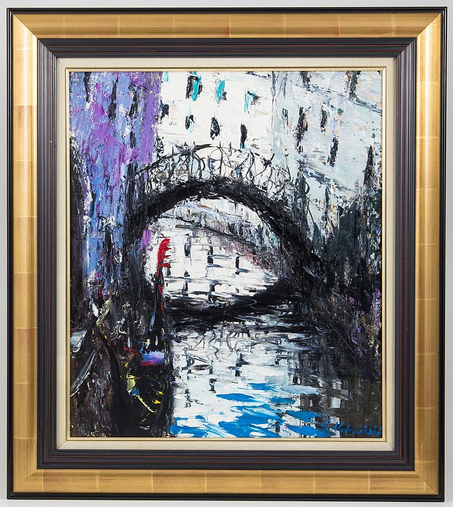  五 真作 中西繁 ヴェネチア 印象 油彩 キャンバス 10号 1992年 額装(自然、風景画)｜売買されたオークション情報、yahooの商品情報をアーカイブ公開 - オークファン 自然、風景画