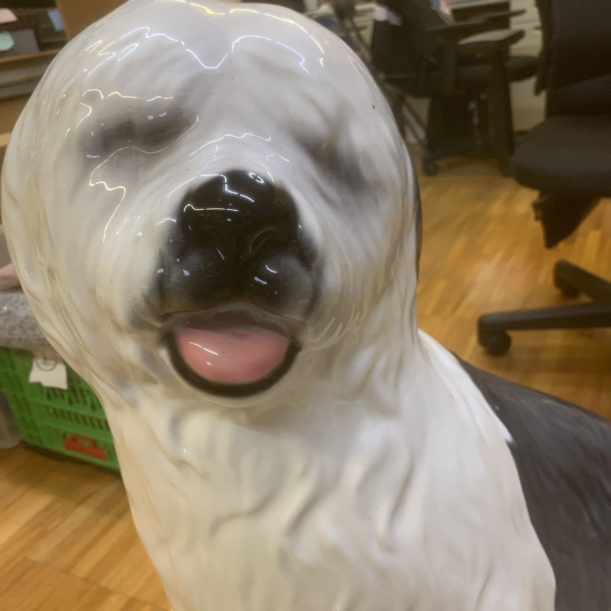 犬の置物 陶器 オールドイングリッシュ・シープ・ドッグ
