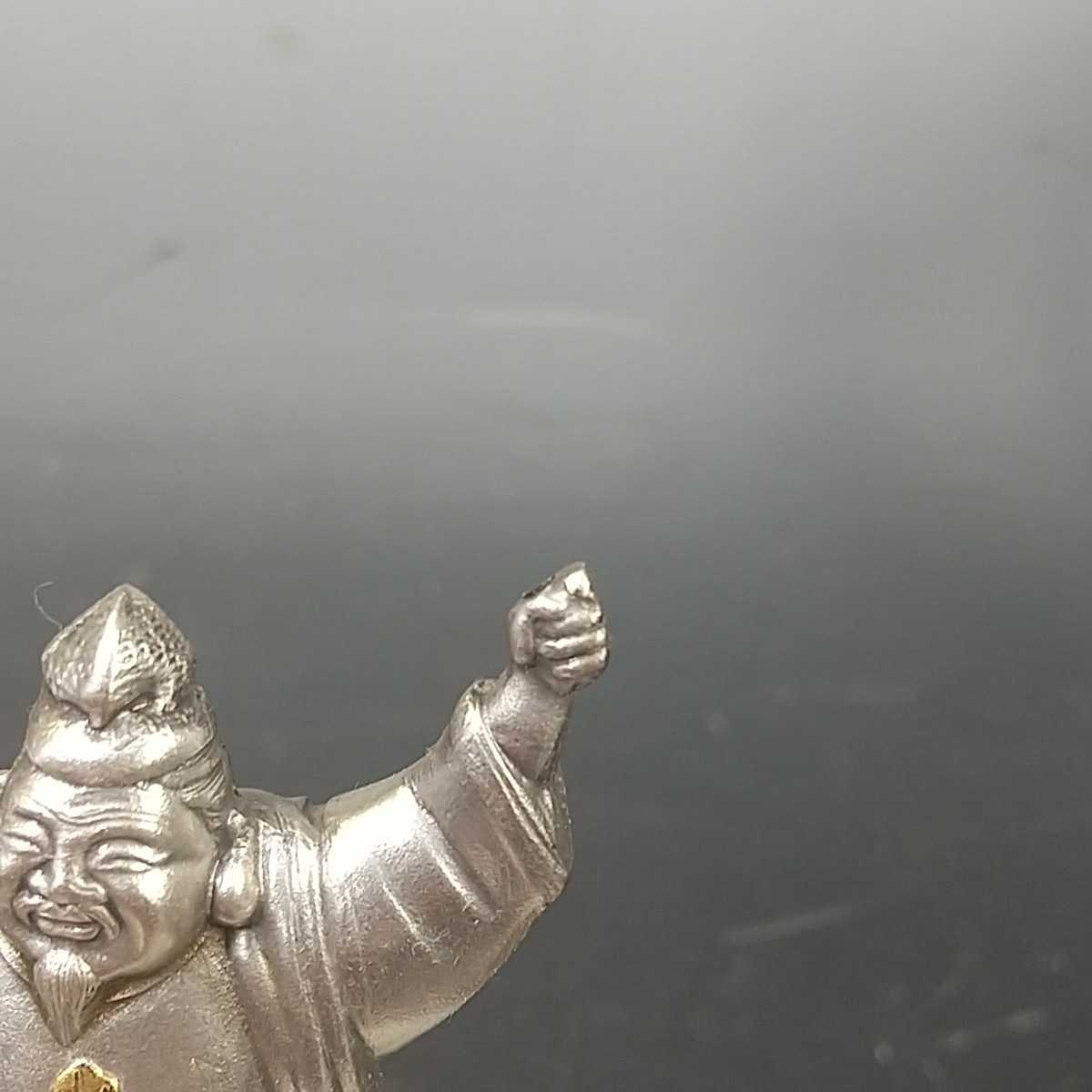 970 同梱NG 純銀 刻印 恵比寿 置物 ガラスケース 七福神 縁起物 銀細工 970 同梱NG 純銀 刻印 恵比寿 置物 ガラスケース 七福神 縁起物 銀細工