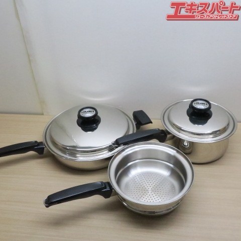 JUKI Cookbest 片手鍋 蒸し器 7-Ply Induct-A-Core T304S.S USA製 3点セット マッシャー付き 富岡店