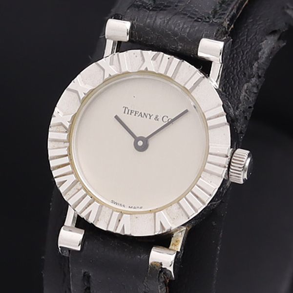 1円 稼働 良品 ティファニー S0640 アトラス QZ シルバー文字盤 ラウンド TGG レディース腕時計 SAW 4785000