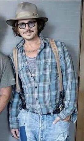 ジョニーデップ着RRL ネルシャツ tart STETSON Hollywood vampires