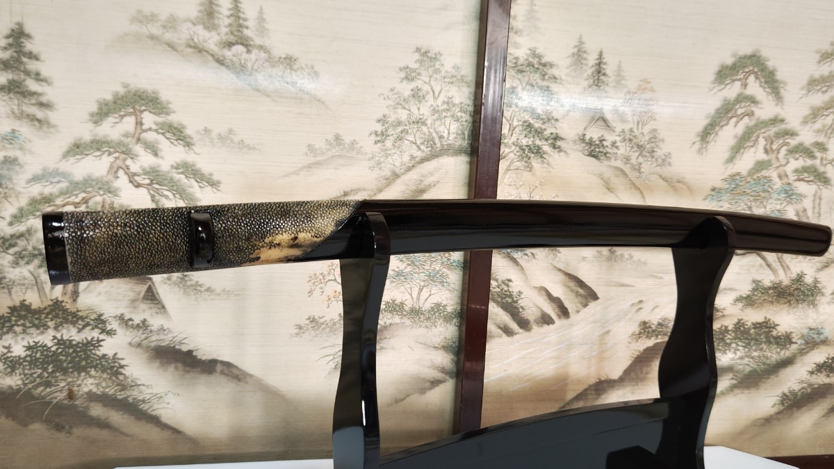 鞘 部分鮫皮巻き 黒呂塗り 居合刀 #日本刀 #鞘のみ #刀装具