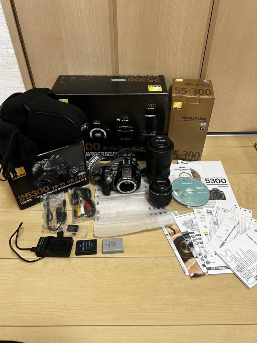 Nikon d5300 ダブルズームキット VR Ⅱ Kid 18-55mm 55-300mm ニコン