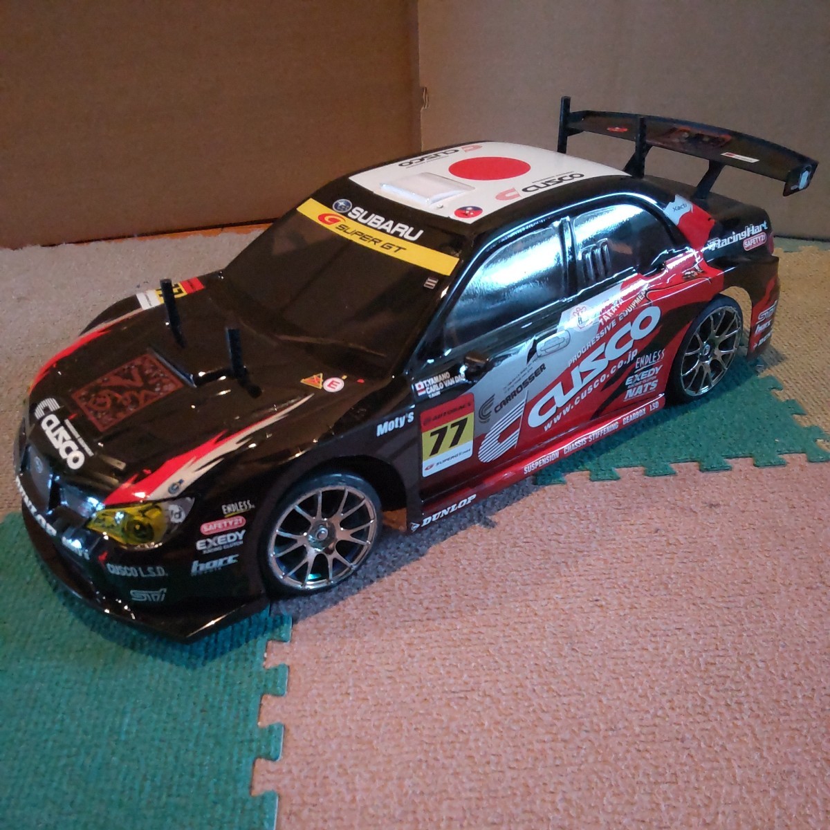タミヤ ラジコン TT01シャーシ CUSCOインプレッサ ボディ、モーター、サーボ付き [同梱不可]