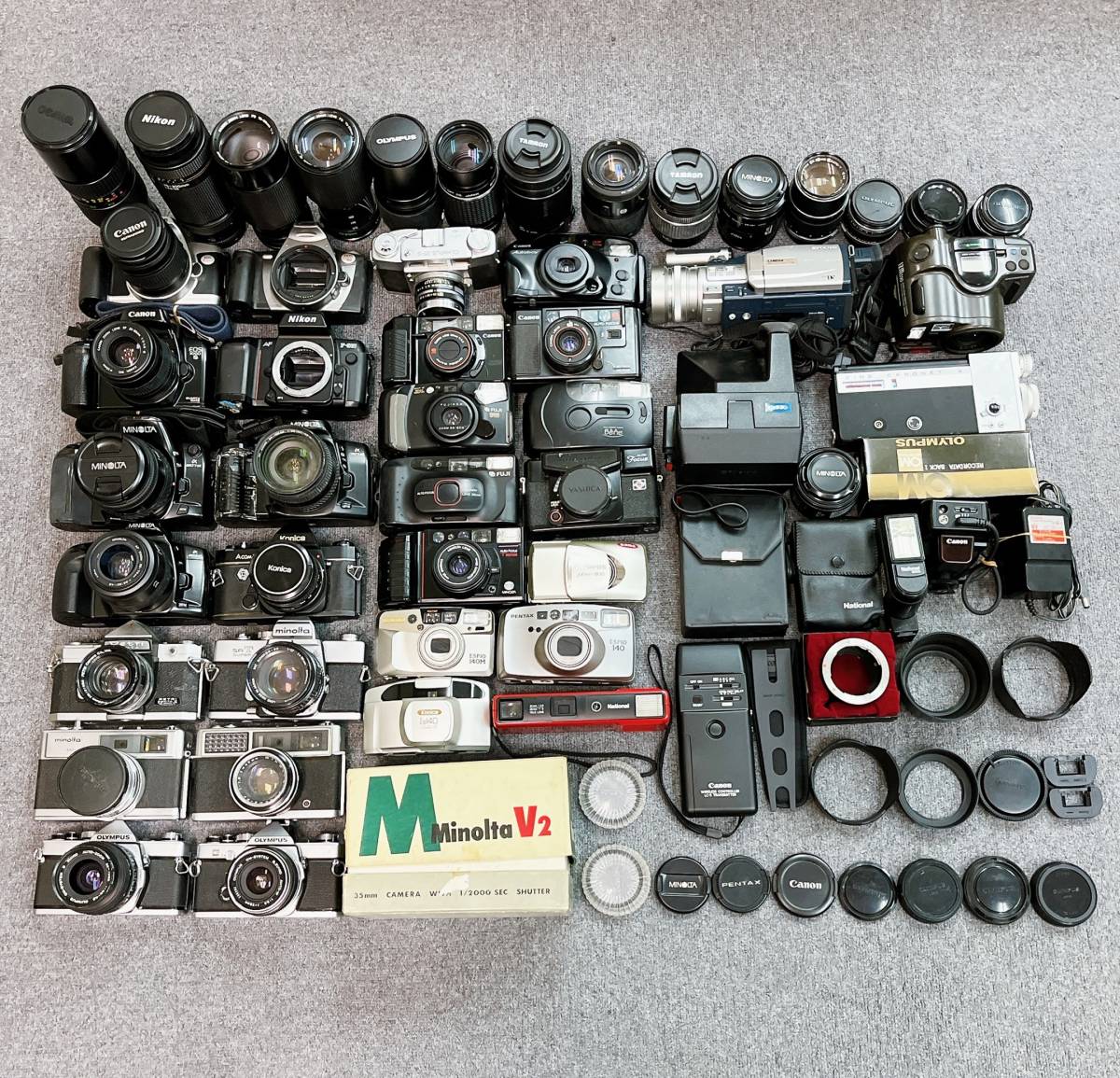 Canon ジャンク レンズ 大量 まとめ カメラ など Olympus Konica RICOH