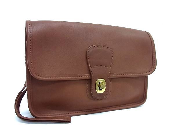 1円 ■美品■ COACH コーチ 9832 オールドコーチ ヴィンテージ USA アメリカ製 レザー セカンドバッグ クラッチバッグ ブラウン系 BG3274