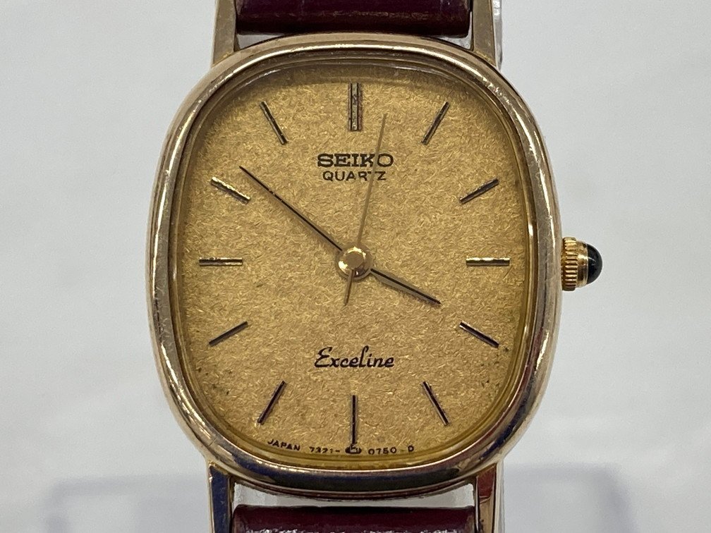 SEIKO　セイコー　10KT/SS/レザー　7321-5380　腕時計【BJAU1069】
