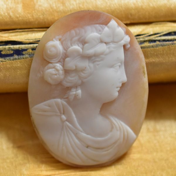 アンティーク 女神ヘラのシェルカメオルース/裸石 ヴィクトリア中期