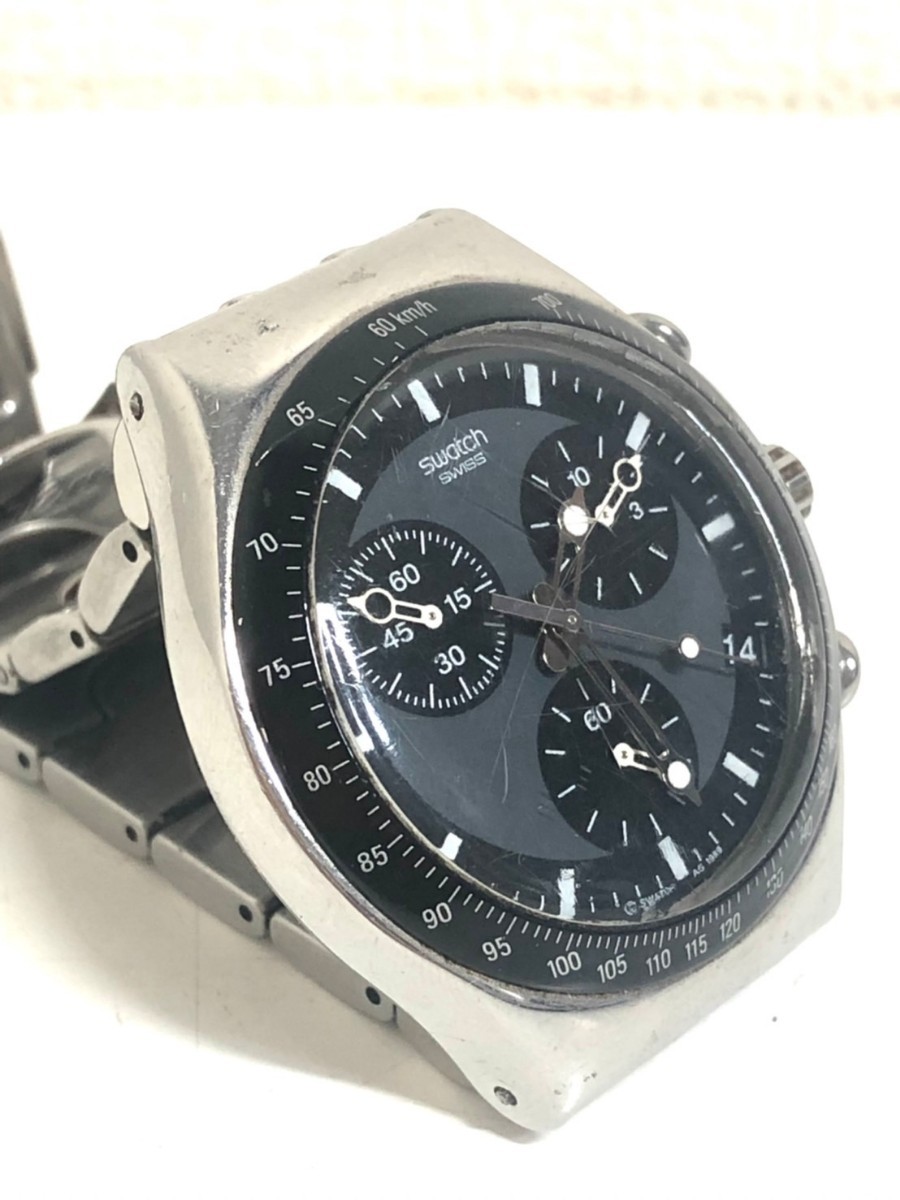 Swatch IRONY クロノグラフ メンズ腕時計 AG1999 クォーツ ブラック 
