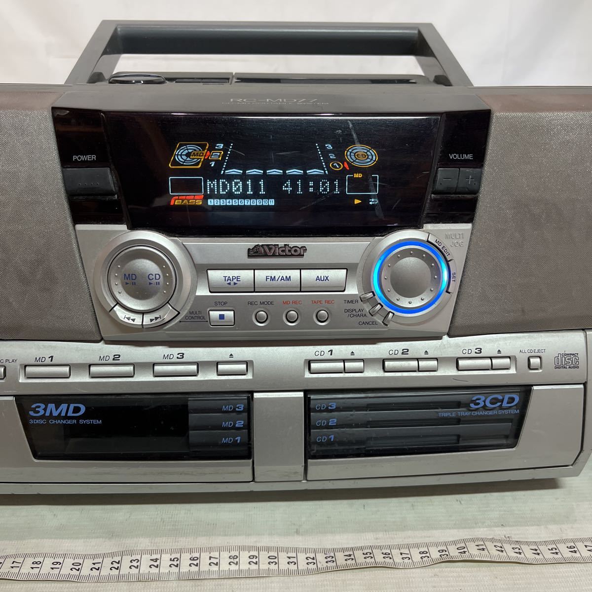 ジャンク品】ビクター CD.MD、カセットテープ、ポータブルシステム。RC