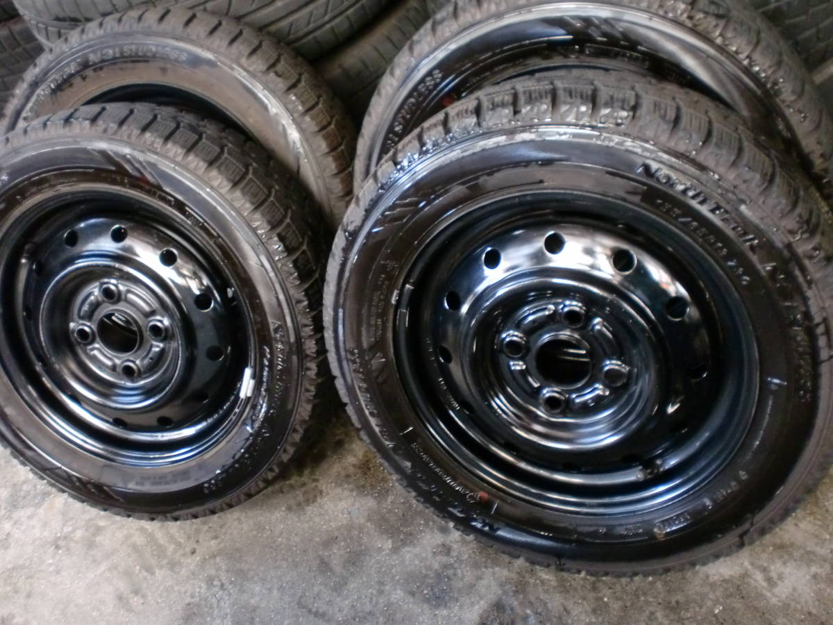 スズキ　鉄ホイール　13×4　PCD100★スタッドレス　155/65R13　4本＃ワゴンR /モコ/アルト