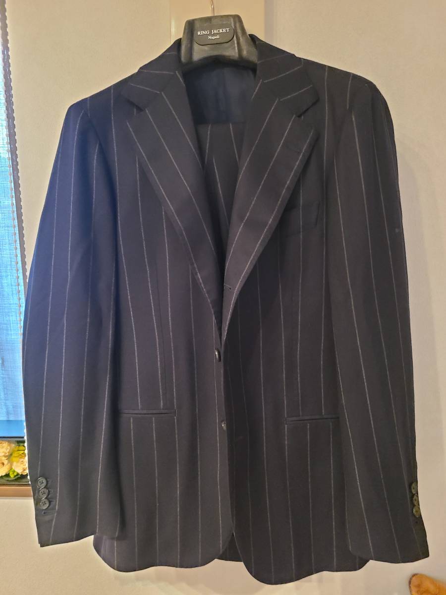 リングヂャケット製ネイビーストライプスーツ RING JACKET ストライプ