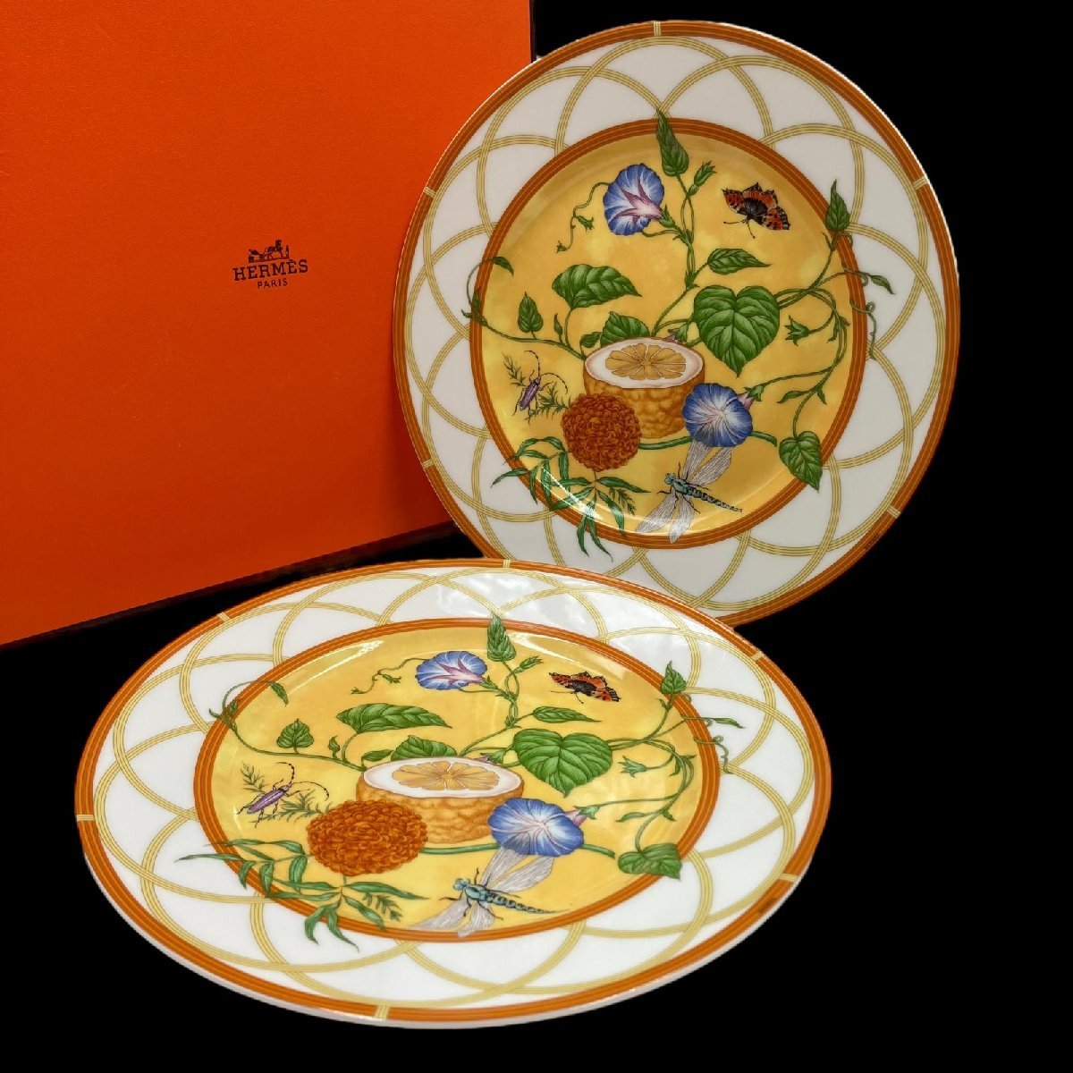 ★HERMES エルメス シエスタ プレート 約22.5cm ペア 2枚セット 美品