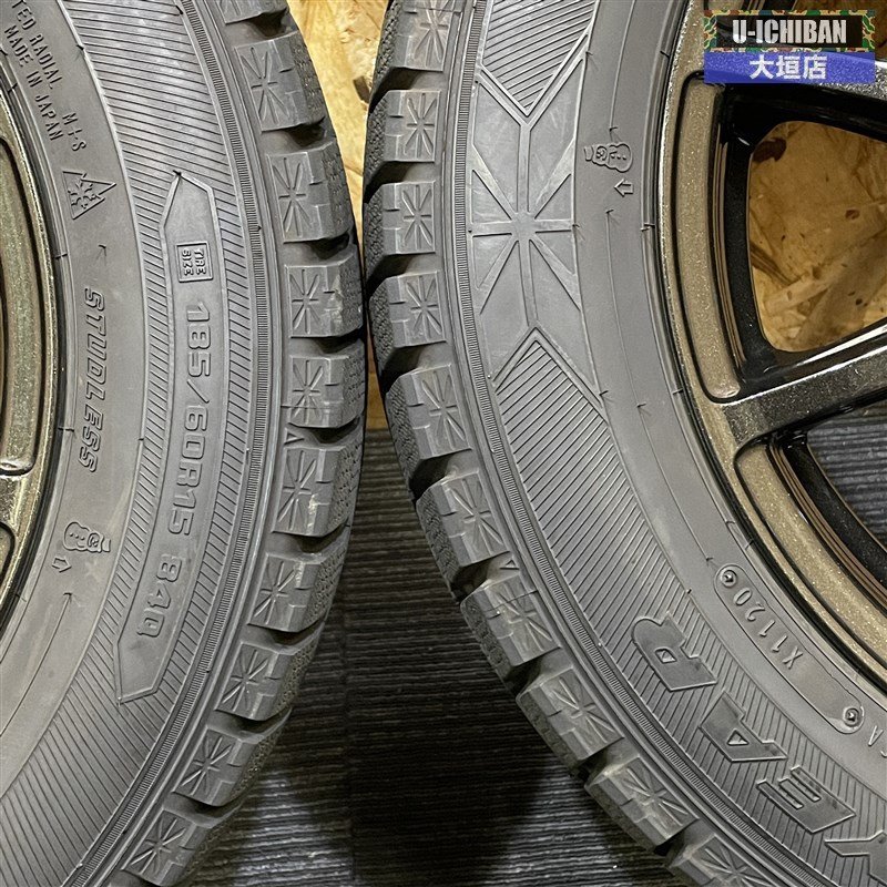 安い バリ溝 170系 シエンタ 185/60R15 2020年製 国産 グッドイヤー