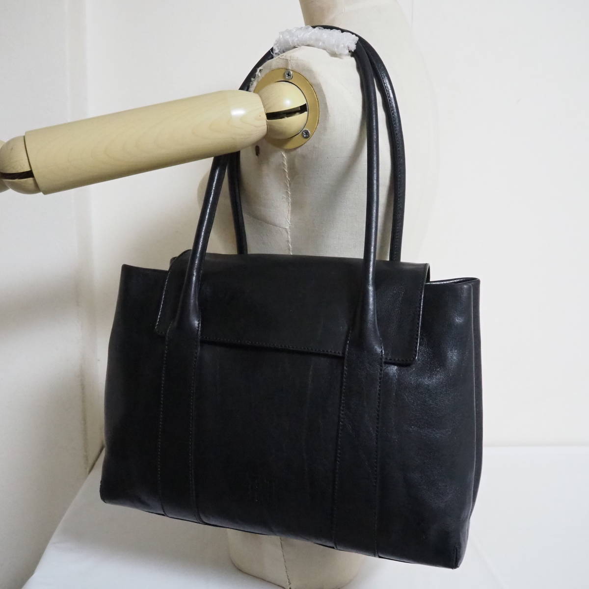 美品☆現行品 ヒロフ トートバッグ ソーロ ブラック Hロゴ ハンド 