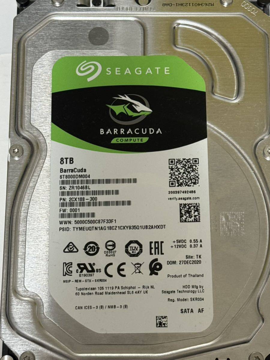 ジャンク】Seagate 8TB HDD 本体 SEAGATE BarraCuda 8TB ST8000DM004