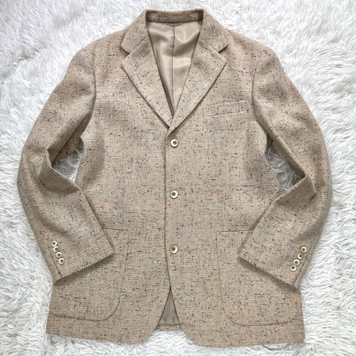 極美品 50 XL】 VINCERE テーラードジャケット ミックス ツイード 