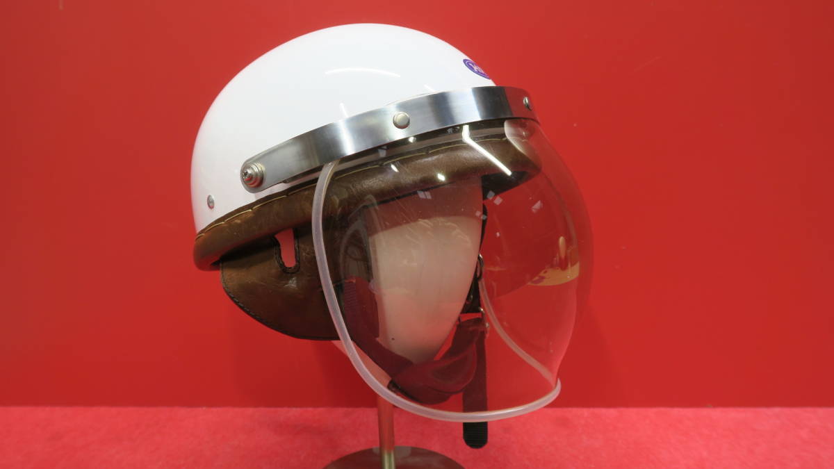 革巻きハーフヘルメット HAヒロタケアライ60S当時風 白Lサイズ 