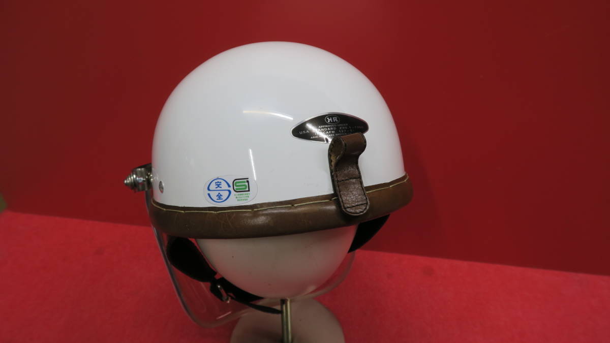 革巻きハーフヘルメット HAヒロタケアライ60S当時風 白Lサイズ 