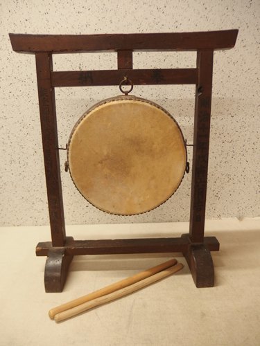 和太鼓 黒と茶色 打棒付き