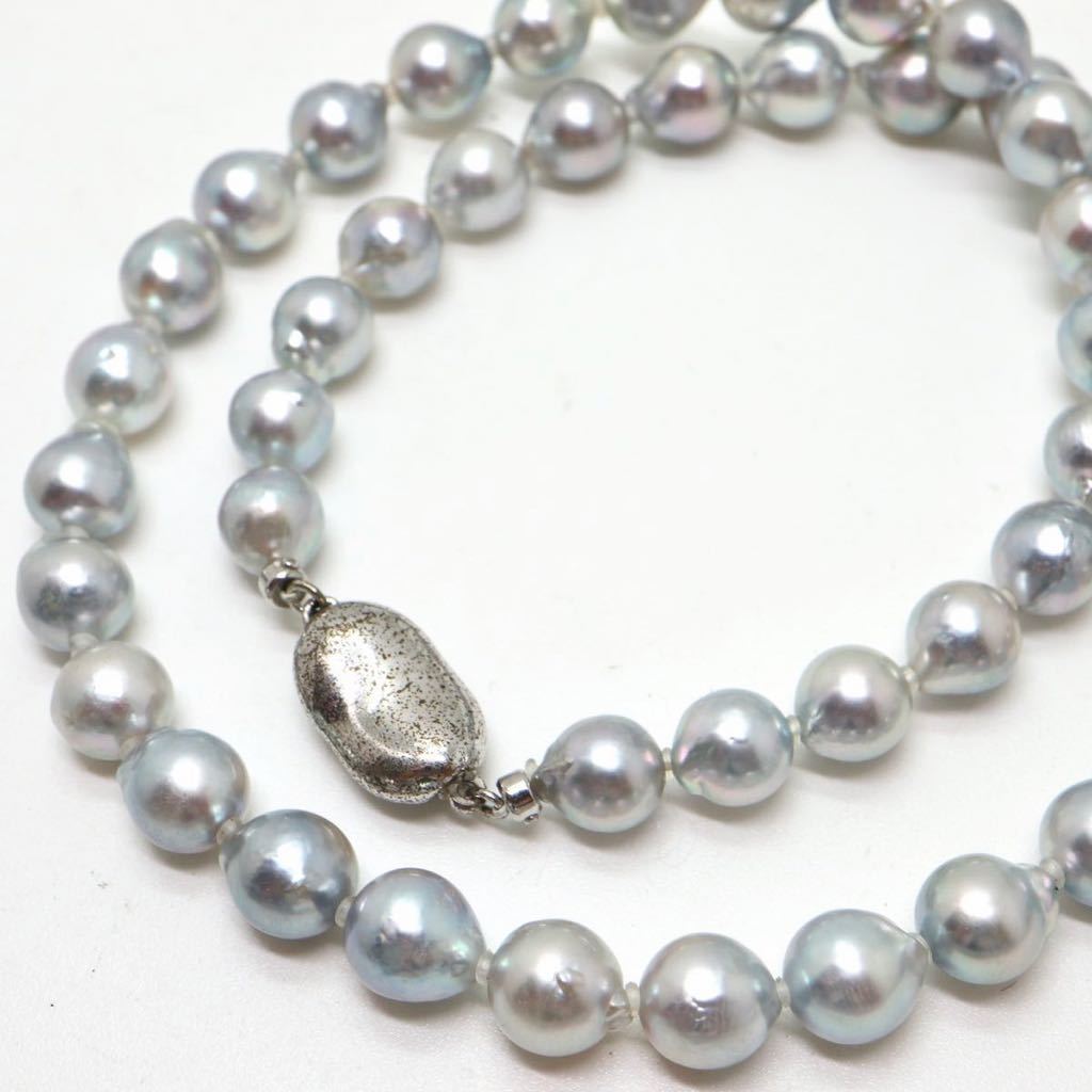 《アコヤ本真珠ネックレス》N 7.5-8.0mm珠 34.6g 44cm pearl necklace jewelry ジュエリー DD0/DG0