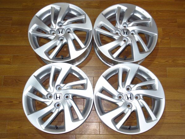 ホンダGK系フィット純正 6J-15 off+50 pcd100/4H ハブ径約56ミリ 品番：T5A15060A １５インチアルミホイールのみ４本