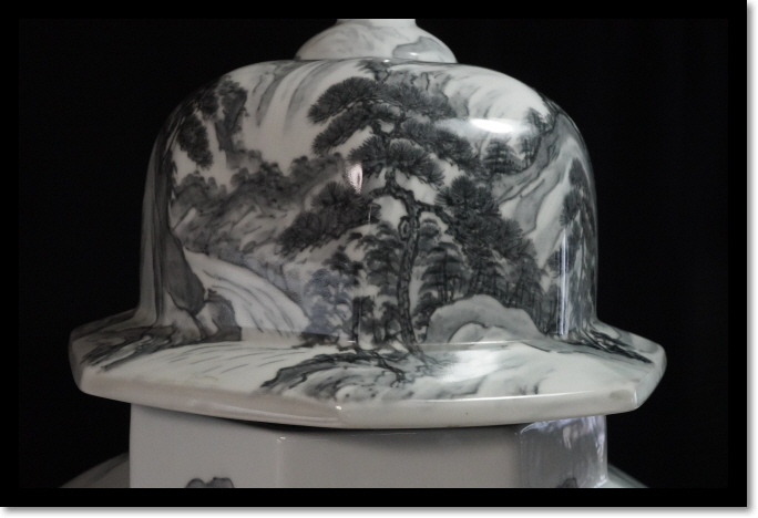 極上品 有田焼 沈香壷 特大約115cm 古許窯 染錦 金彩花鳥雉図 大壺 飾